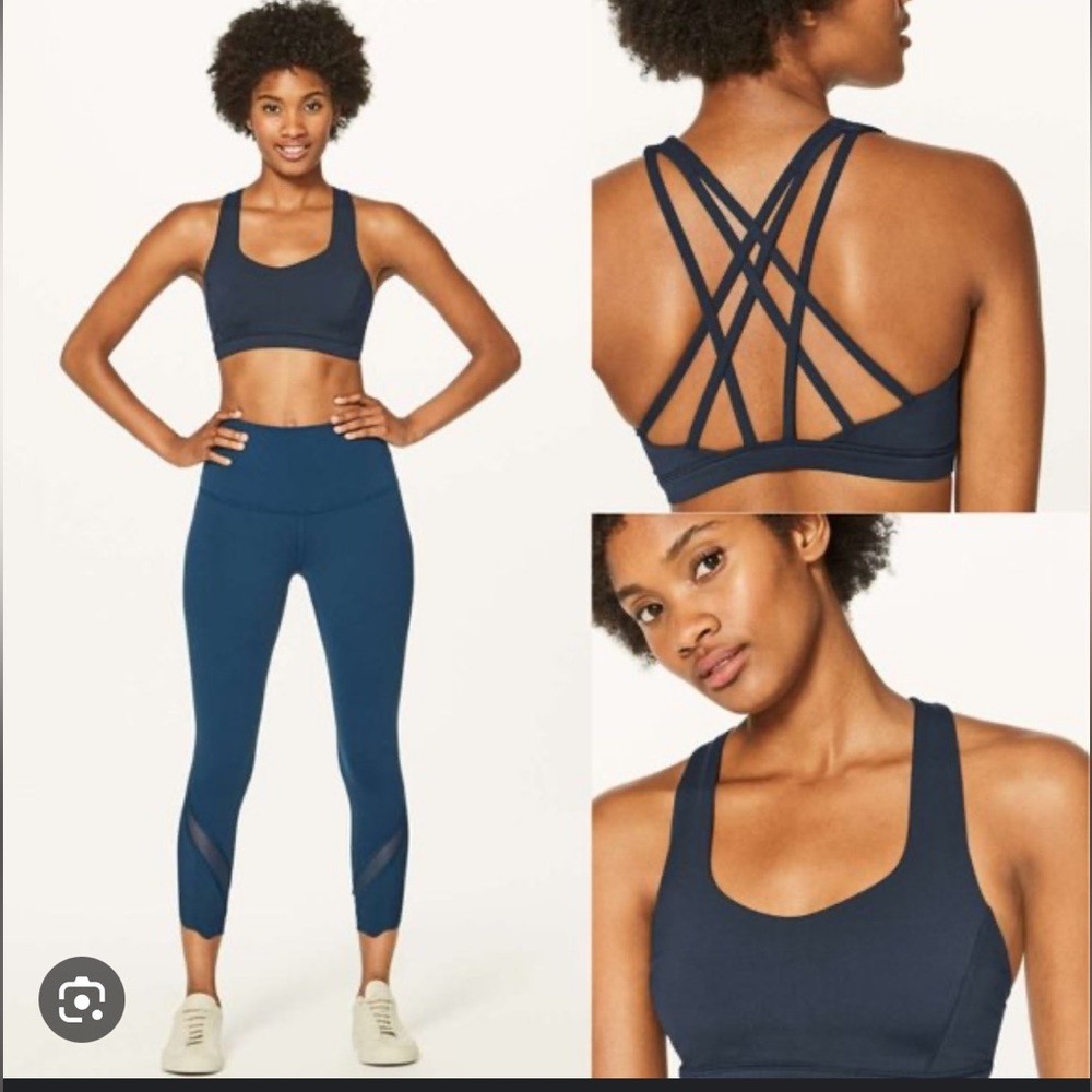 Like New! Lululemon Free To Be Serene Bra Nocturnal Teal size 2